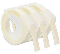 CARTRIDGES KINGDOM 3 Rubans de Marquage 3D 9 mm x 3 m Blanc sur Transparent (Clair) | compatibles avec Les DYMO Omega et Junior | Plastique, Autocollant