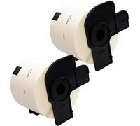 Cartridges Kingdom DK11202 DK-11202 62mm x 100mm Papier Étiquettes Adresse compatible pour BROTHER P-Touch Imprimantes, Papier thermique | 300 Étiquettes par Rouleau | PACK 2