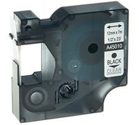 Cartridges Kingdom Étiquette compatible pour Dymo D1 45010 (12mm x 7m) noir sur transparent