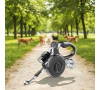 CARTSERA RockPro Laisse rétractable pour chiens de grande taille - 5 m, robuste avec lampe de poche LED, stroboscopique SOS et sifflet électronique - Poignée antidérapante, distributeur de sacs à