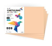Cartulina de Colores, Cartulina A3, Folios Colores 180gr, Bloc cartulina colores intensos, Ideal para Manualidades, Imprimir tus Documentos y Diseños Creativos · m-office (25 Hojas, Vainilla)