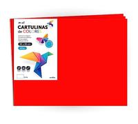 Cartulina de Colores, Cartulina Grande 50x65 cm de Colores Claros e Intensos, Cartulinas de Colores 180gr para Manualidades, Diseños Creativos y Proyectos de Arte · m-office (x50 hojas, rojo)