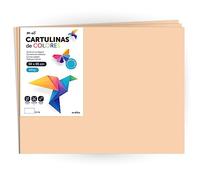 Cartulina de Colores, Cartulina Grande 50x65 cm de Colores Claros e Intensos, Cartulinas de Colores 180gr para Manualidades, Diseños Creativos y Proyectos de Arte · m-office (x25 hojas, vainilla)