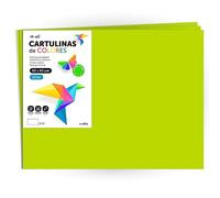 Cartulina de Colores, Cartulina Grande 50x65 cm de Colores Fluor, Cartulinas de Colores Fluor 180gr para Manualidades, Diseños Creativos y Proyectos de Arte · m-office (x25 hojas, verde fluor)