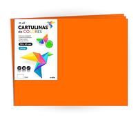 Cartulina de Colores, Cartulina Grande 50x65 cm de Colores Fluor, Cartulinas de Colores Fluor 180gr para Manualidades, Diseños Creativos y Proyectos de Arte · m-office (x25 hojas, naranja fluor)