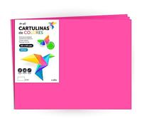 Cartulina de Colores, Cartulina Grande 50x65 cm de Colores Fluor, Cartulinas de Colores Fluor 180gr para Manualidades, Diseños Creativos y Proyectos de Arte · m-office (x250 hojas, rosa fluor)