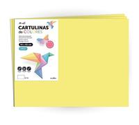 Cartulina de Colores, Cartulina Grande 50x65 cm de Colores Pastel, Cartulinas de Colores Pastel 180gr para Manualidades, Diseños Creativos y Proyectos de Arte · m-office (x25 hojas, amarillo)