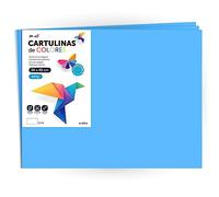 Cartulina de Colores, Cartulina Grande 50x65cm Colores Claros e Intensos, Cartulinas Colores 180gr para Manualidades, Diseños Creativos y Proyectos de Arte · m-office (x25 hojas, azul turquesa)