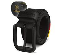 Cartvelli Ceinture en cuir véritable pour homme Noir 40mm fabriqué en Allemagne - Boîte cadeau - Ceinture homme Boucle Mat-Noir (Caviar Noir,105)