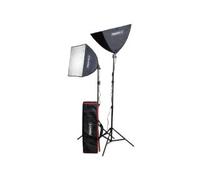 Caruba kit de 2 éclairages LED avec softbox, trépieds et sac