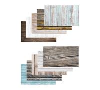 Caruba - Lot de 5 Recto-Verso Toiles de Fond Effet Bois 57x87cm Flat Lays