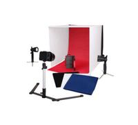 Caruba - Mini studio portable 40cm + 2 lampes halogènes + 1 pied + 5 fonds