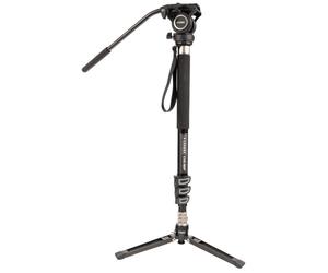 Caruba Videostar 180 Pro monopode vidéo professionnel avec pied de trépied et tête panoramique 360°