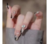 Carufin Étoiles Lune Ongles Autocollants Or Blanc Rose Cristal - Faux Ongles Imprimés Usage Quotidien