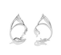 Carufin Gothique Creux Out Cat Contour d’oreille Elfe Ear Clip Retro Boucles d’oreilles Cosplay Ear Wraps Oreilles Clips Bijoux pour adolescentes (Plata)