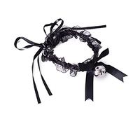 Carufin Sexy Black Lace Bell Colliers Accessoires drôles et mignons Collier ras du cou en forme de bol rétro pour femmes et filles