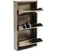 Caruso Metal Narrow Shoe Cabinet, Small dorado 3 fold