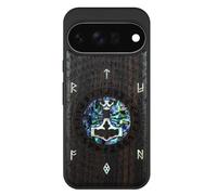 Carveit Bois Coque pour Pixel 11, Sombre, Thors Hammer