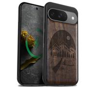Carveit Bois Coque pour Pixel 9, Noyer-Nuit Sauvage