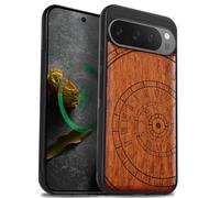 Carveit Bois Coque pour Pixel 9 Pro, Rosé-Le Déroulement des Instants