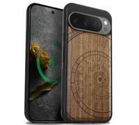 Carveit Bois Coque pour Pixel 9 Pro XL, Noyer-Le Déroulement des Instants