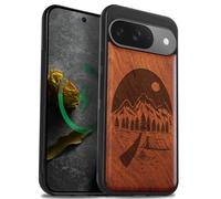 Carveit Bois Coque pour Pixel 9, Rosé-Nuit Sauvage