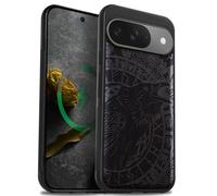 Carveit Bois Coque pour Pixel 9, Sombre-Appel du Corbeau Runique