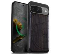 Carveit Bois Coque pour Pixel 9, Sombre-Le Déroulement des Instants