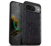Carveit Bois Coque pour Pixel 9, Sombre-Rêve de Licorne