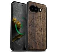 Carveit Bois Coque pour Pixel 9a, Noyer-Le Déroulement des Instants