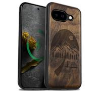 Carveit Bois Coque pour Pixel 9a, Noyer-Nuit Sauvage