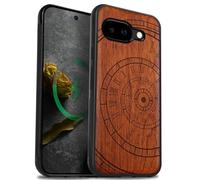 Carveit Bois Coque pour Pixel 9a, Rosé-Le Déroulement des Instants