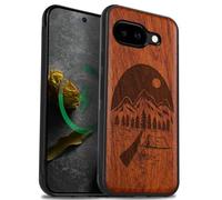 Carveit Bois Coque pour Pixel 9a, Rosé-Nuit Sauvage