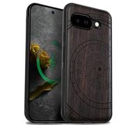 Carveit Bois Coque pour Pixel 9a, Sombre-Le Déroulement des Instants