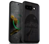 Carveit Bois Coque pour Pixel 9a, Sombre-Nuit Sauvage