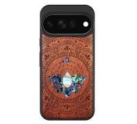 Carveit Bois en Étui pour Pixel 11 Pro, Rosé, Essence du Lotus
