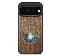 Carveit Bois en Étui pour Pixel 11 Pro XL, Noyer, Essence du Lotus