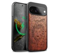Carveit Bois et Coque pour Pixel 11, Rosé-Enigme de Méduse | Magnétique pour Étui Bois Case de Téléphone Antichoc Bumper TPU Compatible Magsafe Google Pixel 11 Cover