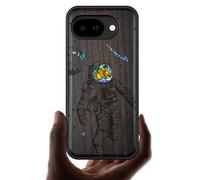 Carveit Bois Étui pour Google Pixel 10a Magnétique Coque, Incrustation de Coquille de Téléphone Compatible Magsafe avec Pixel 10a 5G Etui (Bois Sombre-Vagabond Cosmique)