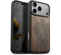 Carveit Bois Étui pour iPhone 18 Pro Max, (Noyer-Éléphant Indien) | Magnétique Coque, Bois Cover de Téléphone Antichoc Compatible Magsafe avec iPhone 18 Pro Max Case