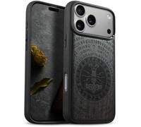 Carveit Bois Étui pour iPhone 18 Pro Max, (Sombre-Thors Hammer) | Magnétique Coque, Bois Cover de Téléphone Antichoc Compatible Magsafe avec iPhone 18 Pro Max Case