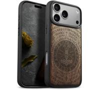 Carveit Bois Étui pour iPhone 18 Pro, (Noyer-Thors Hammer) | Magnétique Coque, Bois Cover de Téléphone Antichoc Compatible Magsafe avec iPhone 18 Pro Case
