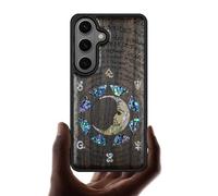 Carveit Bois Étui pour Samsung S26 Magnétique Coque, Incrustation de Coquille de Téléphone Compatible Magsafe avec Galaxy S26 Etui (Bois Sombre-Énigme Manuscrite)