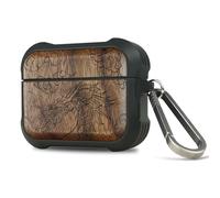 Carveit Coque Compatible avec Airpods Pro 3 (2025), Étui de Protection pour Airpods Pro 3 avec Unique Etui en Bois et TPU, avec Titane Mousqueton (Noyer-L'ascension du Dragon)