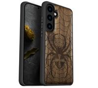 Carveit Coque Compatible avec Galaxy S24 Plus 5G Étui en Bois Cover, Etui en Bois Rigide Antichoc avec TPU Case pour Samsung S24 Plus 5G Coque (Noyer-Domination du tisseur de Toile)