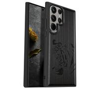 Carveit Coque Compatible avec Galaxy S24 Ultra 5G Étui en Bois Cover, Etui en Bois Rigide Antichoc avec TPU Case pour Samsung S24 Ultra 5G Coque (Bois Sombre-Portrait de Tigre Royal)