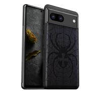 Carveit Coque Compatible avec Google Pixel 8a Étui en Bois Rigide Antichoc avec Cadre en TPU Case pour Pixel 8a Coque Premium de Protection (Bois Sombre-Domination du tisseur de Toile)