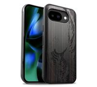 Carveit Coque Magnétique pour Google Pixel 10a Étui Bois Case de Téléphone Antichoc Bumper TPU Compatible Magsafe Pixel 10a Coque Bois Etui (Bois Sombre-Vague Kanagawa)