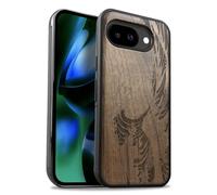 Carveit Coque Magnétique pour Google Pixel 10a Étui Bois Case de Téléphone Antichoc Bumper TPU Compatible Magsafe Pixel 10a Coque Bois Etui (Noyer-Vague Kanagawa)