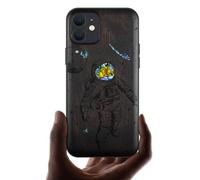 Carveit Coque Magnétique pour iPhone 12 Étui de Protection TPU, Gravure en Bois et Incrustation de Coquille Cover Compatible avec 12 Magsafe Artistique Coque (Bois Sombre-Vagabond Cosmique)